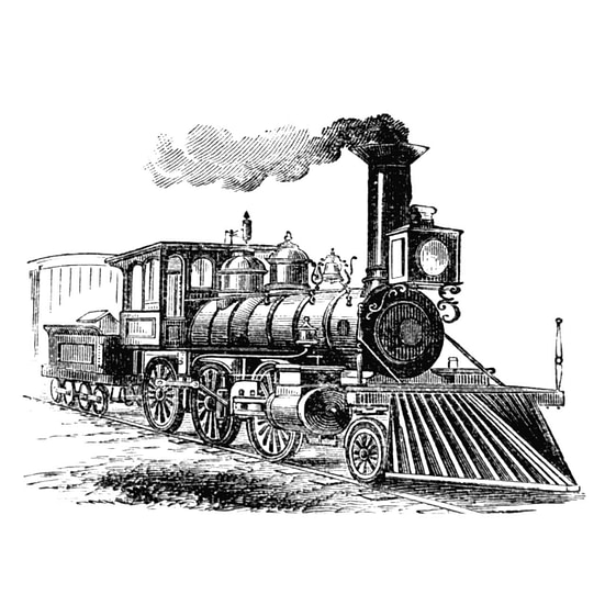 Oude trein illustratie